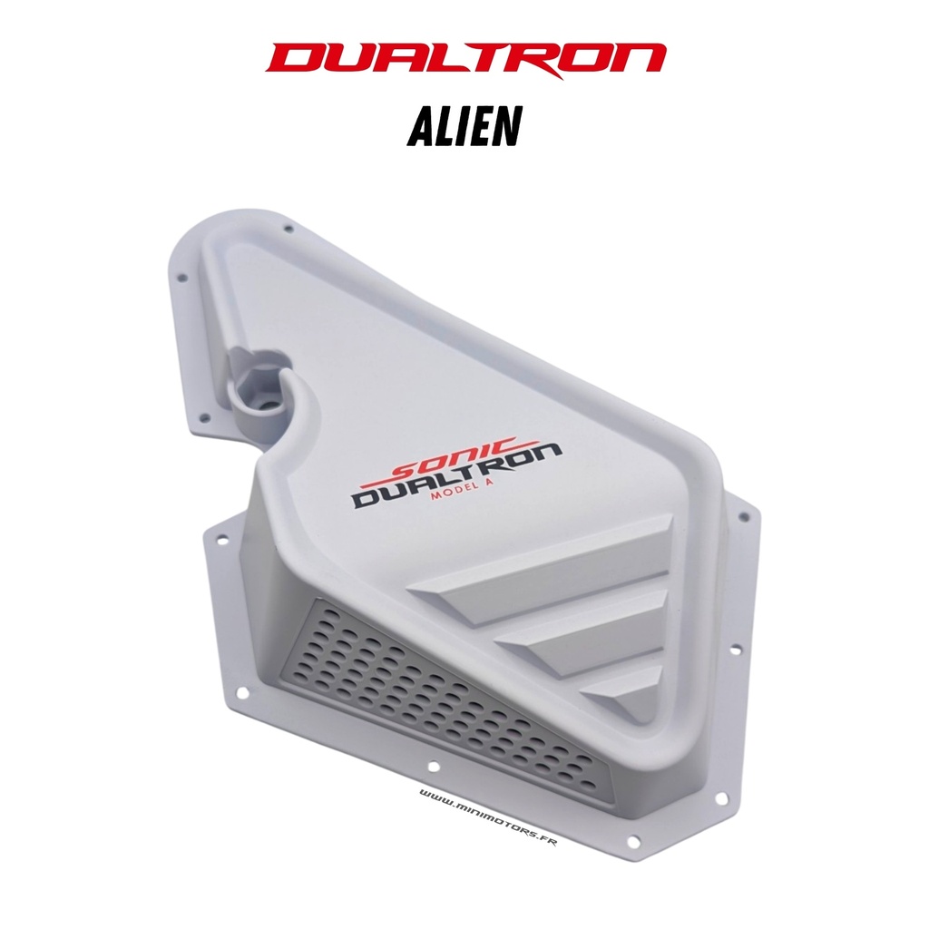 DUALTRON ALIEN | CACHE GAUCHE BOITIER COLONNE DE DIRECTION (BLANC)