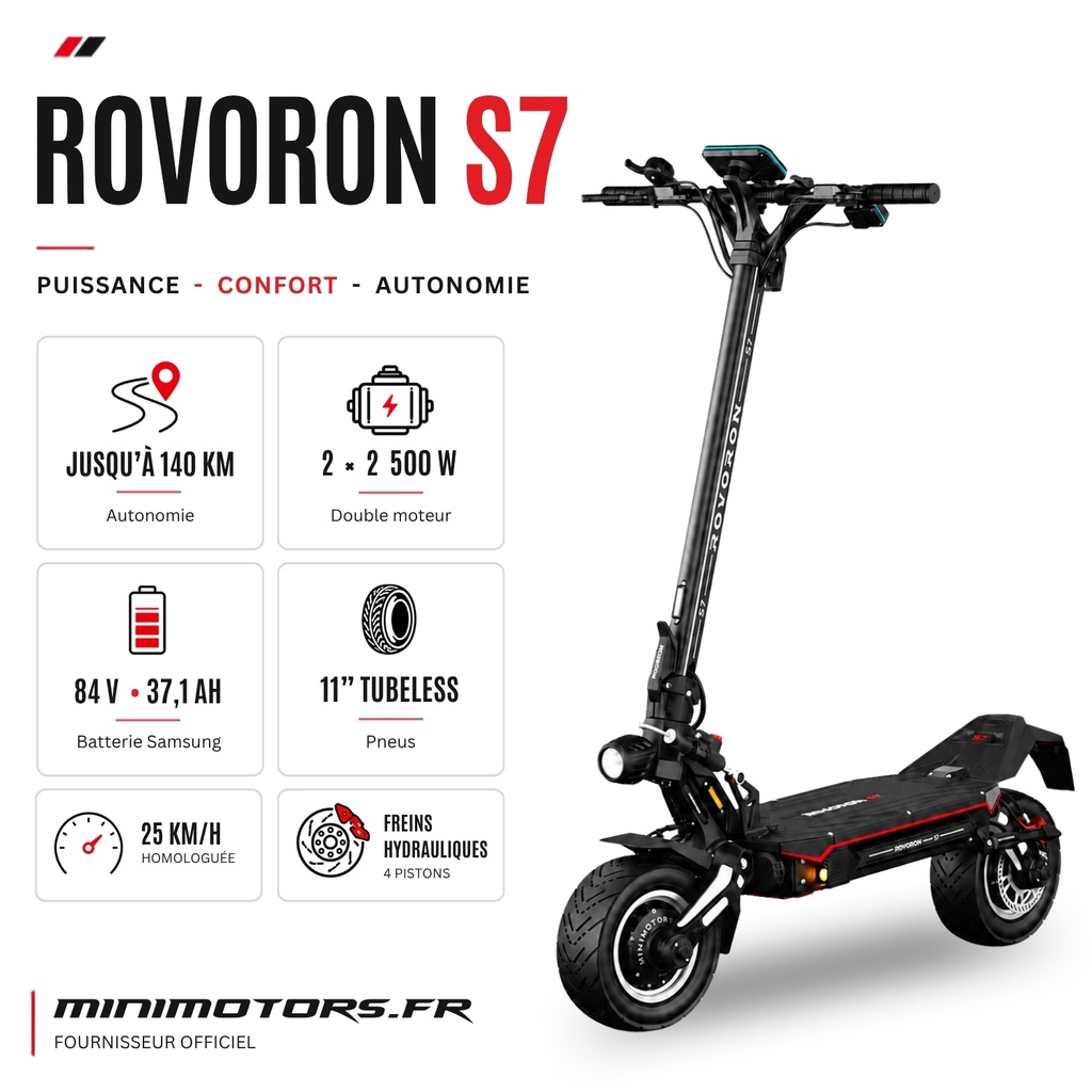 TROTTINETTE ELECTRIQUE ROVORON S7 | 84V 37Ah