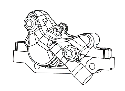 [DLT00743] DUALTRON X LTD | FREIN HYDRAULIQUE 4 PISTONS ARRIERE (LEVIER, ETRIER CABLE)