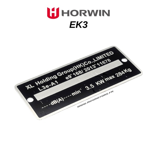 [HORWIN0940] EK3 | PLAQUE VIN